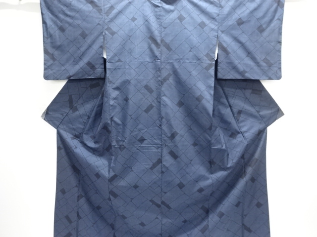 JAPANESE KIMONO / DORO OSHIMA TSUMUGI / WOVEN ABSTRACT PATTERN